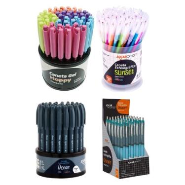 Imagem de COMP Kit Material Escolar Canetas Esferográficas e em Gel Coloridas - 