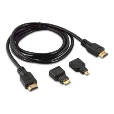 Imagem de 2X Cabo Hdmi 1.5M It-Blue Kit Adaptadores 3 Em 1 Le-6623