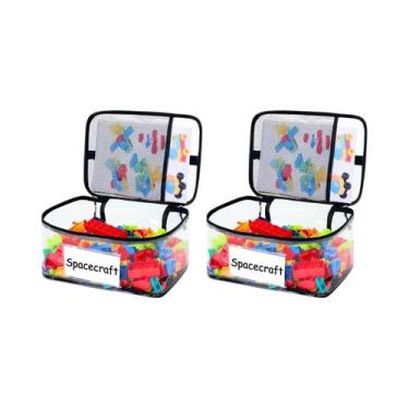 Imagem de Bolsa De Armazenamento De Brinquedos Em PVC Transparente De Grande Cap