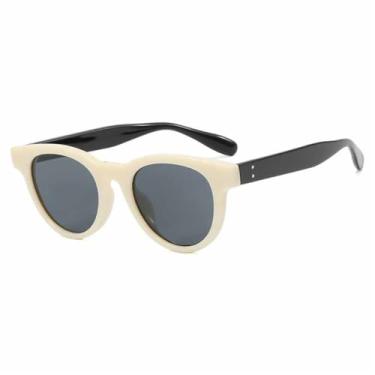 Imagem de Óculos de Sol Ovais em Gelatina Coloridos, Proteção UV400, para Esportes ao Ar Livre, Corrida e Ciclismo, nas Cores Preto, Bege e Cinza, Unissex.