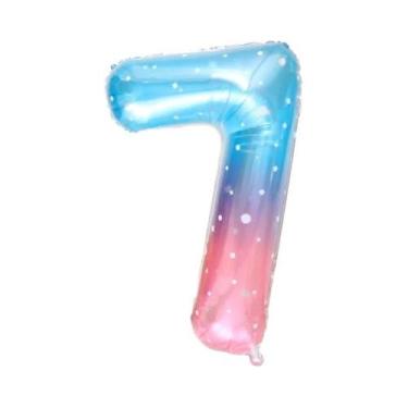 Imagem de Balões De Folha Gigantes De 40 Polegadas Com Números, Cor Gradiente Cé