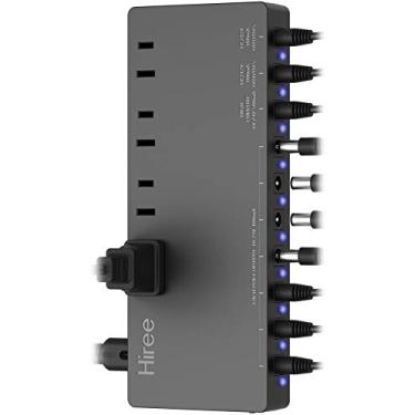 Imagem de Hiree Estação adaptadora de pedal de guitarra distribuidor 10 saídas CC isoladas para pedaleira de efeito 9V/12V/18V com 4 saídas CA para alto-falante de carregamento, instrumentos musicais