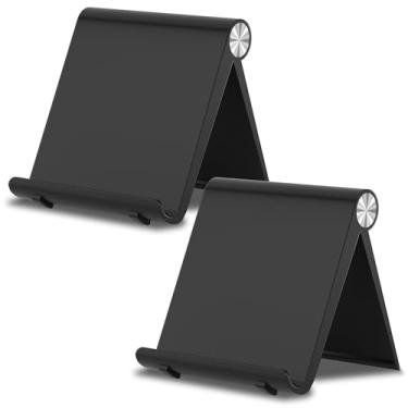 Imagem de HZZADZXW Suporte dobrável para celular, suporte portátil para celular, base ajustável para tablet, acessórios de mesa de escritório para iPhone 17 16 15 14 13 Pro Max Air, Galaxy S25, S24, preto e