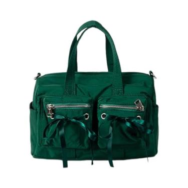 Imagem de NLAIOUSL Bolsa tiracolo versátil de nylon com interior espaçoso para mulheres essenciais, laço doce, vários bolsos, bolsa transversal