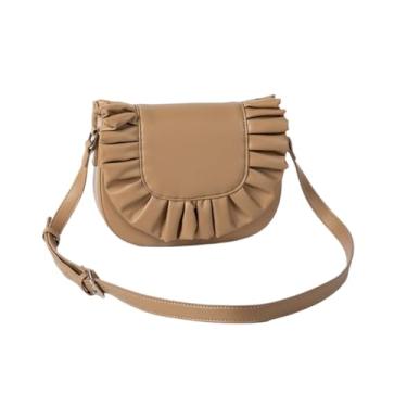 Imagem de NLAIOUSL Bolsa versátil com capa plissada bolsa de ombro de couro PU bolsa transversal para uso diário e viagens