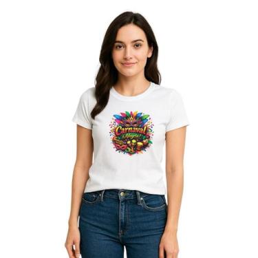 Imagem de Camiseta Feminina Baby Look Carnaval é Alegria Lançamento - Agil, Bran