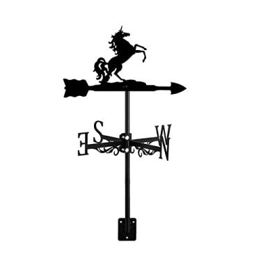 Imagem de Palheta de vento requintada no jardim ao ar livre decoração de casa de fazenda com ornamento de cavalo, indicador de direção de cata-vento montagem no telhado do quintal fácil de montar - Cavalo ~d