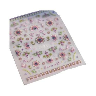 Imagem de Adesivos De Unha 5D Cetro Dourado Com Gemas, Padrão Luxuoso E Elegante