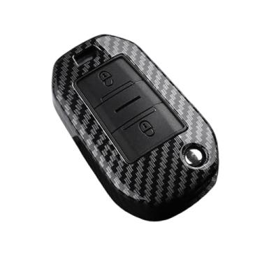 Imagem de Capa de chave de carro de fibra de carbono compatível com Peugeot 208 2008 308 3008 508 408 307 4008 para Citroen C3 C4 C5 C6 C8 chaveiro(Carbon 2A)