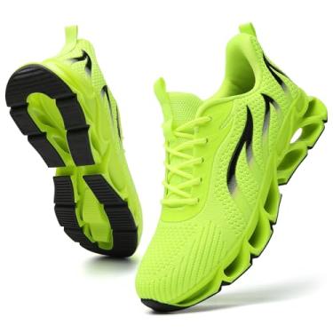 Imagem de FRSHANIAH Tênis esportivo feminino para caminhada, corrida, antiderrapante, moderno, Verde fluorescente 01, 38