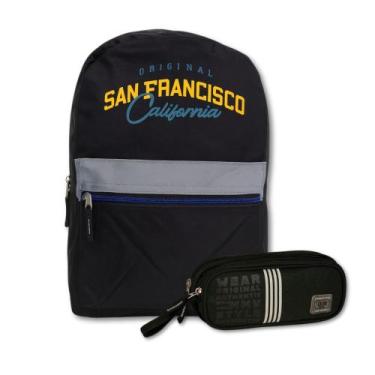 Imagem de Kit Escolar Mochila + Estojo Super Style Menino Original Clio -