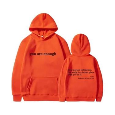 Imagem de Hoodie Retro Unissex Estilo Street Hip Hop, Você É Suficiente, Hoodie 