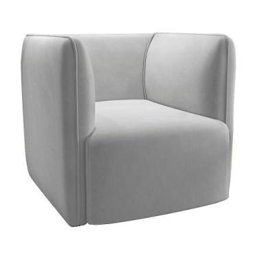 Imagem de Poltrona Laguna Veludo Pés Plástico Preto - D'Rossi - DRossi, Cinza