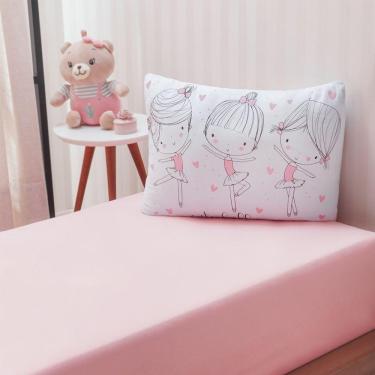 Imagem de Jogo De Cama Kids Solteiro Infantil Malha 88x188x25cm Ballet