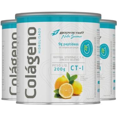 Imagem de 3x Colágeno Hidrolisado Peptídeos em Pó 200g Sabor Limão-Unissex