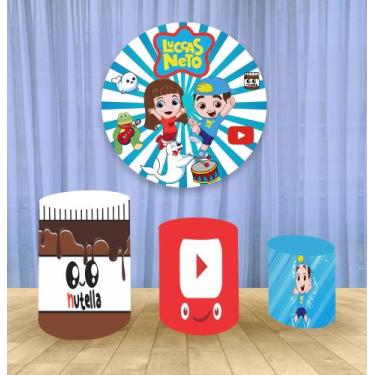 Imagem de Painel Redondo 1,50m E Trio Capa De Cilindro Luccas Neto 2 - Fantasia 