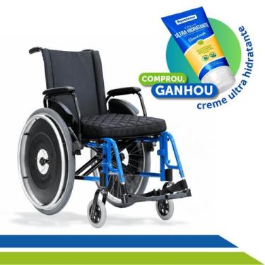 Imagem de Cadeira de Rodas Ortobras AVD Dobrável em Alumínio Leve  Ideal para Id