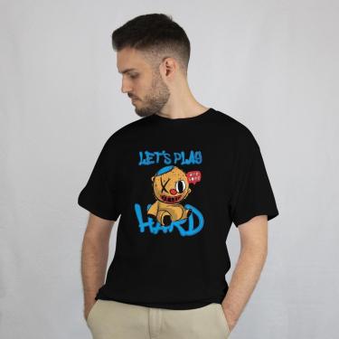 Imagem de Camiseta Casual Masculina Moderna Urso Hard Malha Leve Algodão do P ao G1-Masculino