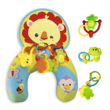 Imagem de Almofada de Atividades Tummy Time + Tapete com 3 Brinquedos Cor:Amarel