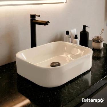 Imagem de Cuba Pia De Apoio Sobrepor Retangular 37x27 Para Banheiro Lavabo Belte