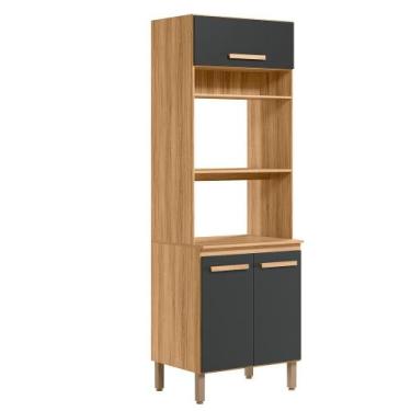 Imagem de Paneleiro Cozinha Torre Quente Intenza 70cm 3 Portas Freijó/Chumbo - N