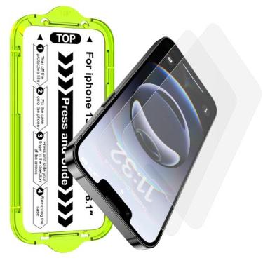 Imagem de Protetor de tela de vidro Esanik para iPhone 16e/14/13Pro Matte, pacot