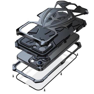 Imagem de Capa de telefone Lunivop iPhone 16 Pro Max com amortecedor de metal ro