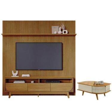 Imagem de Estante Home Theater Com Bancada Suspensa Luna com Mesa de Centro Indi
