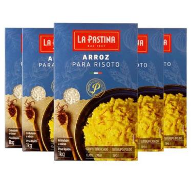 Imagem de Arroz para para risoto La Pastina 1kg produto italiano Pack C/ 5 unida