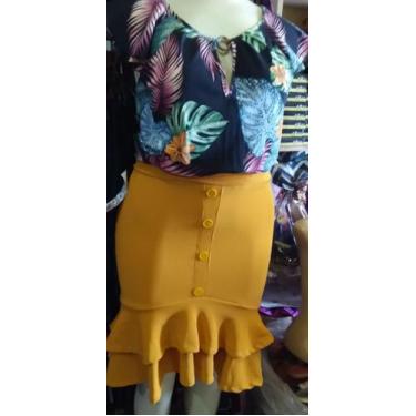 Imagem de Saia moda evangélica - Poliéste, Amarelo
