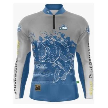 Imagem de Camisa Pesca Camiseta Manga Longa Proteção UV 50 King Brasil, Kff302, 