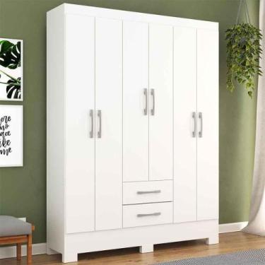Imagem de Guarda Roupa Natal 6 Portas 2 Gavetas Branco - Rodial