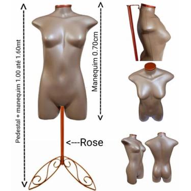 Imagem de Manequim feminino adulto (Meio corpo jô N.36) Savana com tampa Rose + 
