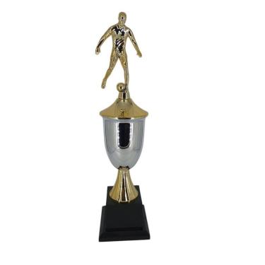 Imagem de Troféu de Futebol Vitória Vencedor 401602 para Premiação Esportiva 46cm Prata e Dourado