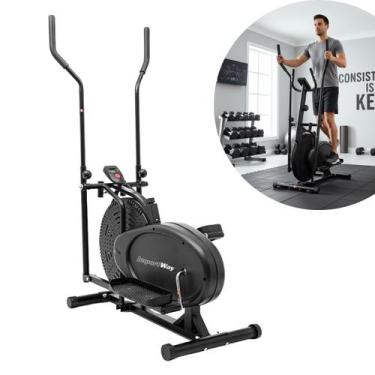 Imagem de Elíptico Resistência a Ar Simulador Caminhada com Monitor Suporta 150K