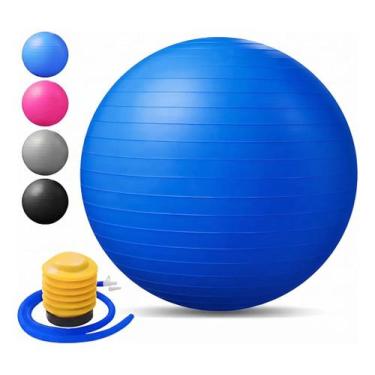 Imagem de Bola Suíça Fitball Justgofit 65cm Antiestouro Yoga Pilates, Azul