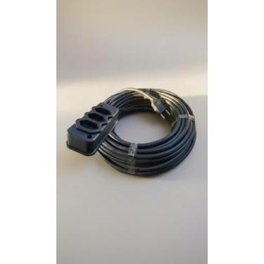 Imagem de Extensão Elétrica 15m Cabo PP 2x2,5mm 3 Tomadas Preta - Congratulation