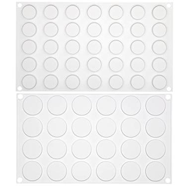 Imagem de Bandeja de silicone de disco redondo plano 2 tamanhos para mini biscoito azedo sobremesa chocolate caramelo doce epóxi resina UV sabão joias