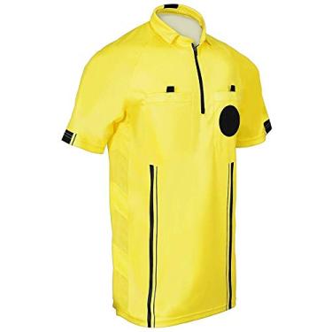 Imagem de Camiseta de árbitro de futebol profissional da Total Soccer Factory, Amarelo, YL (Chest: 32-34")