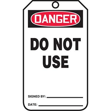 Imagem de Accuform Etiqueta de segurança MDT217CTP PF-Cardstock, Legend"Danger Do Not Use", 14,6 cm de comprimento x 8,3 cm de largura x 0 cm de espessura, vermelho/preto sobre branco (pacote com 25)