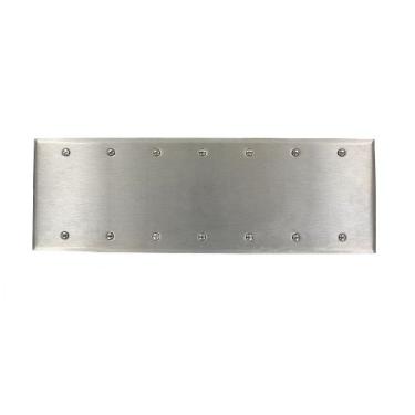 Imagem de Leviton 84067-40 7-Gang sem dispositivo placa de parede, tamanho padrão, suporte de caixa, aço inoxidável