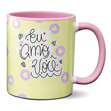 Imagem de Caneca Flork Meme Namorados Apaixonados Flores Eu Amo Você (Rosa)