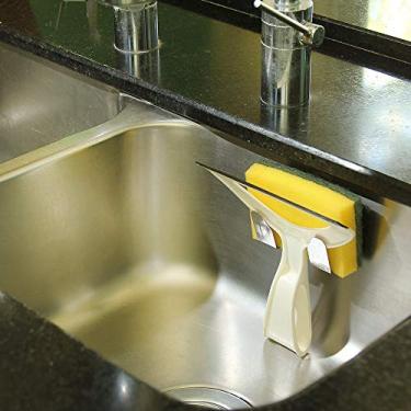 Imagem de Suporte de Bucha e Rodinho de Pia com Ventosa - Inox