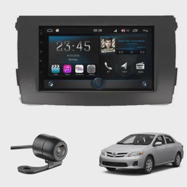 Imagem de Multimídia Toyota Corolla 2009/2015 Aikon Atom Electron tela de 7 Ips Carplay + Android Auto gps 2GB Ram Com comando de Voz + Câmera de ré