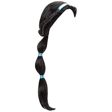 Imagem de Dreamgirl Peruca feminina de jasmim árabe, peruca de princesa harém para adultos, acessório de fantasia de Halloween, Preto, O/S