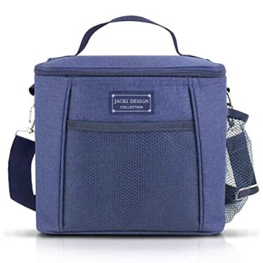 Imagem de Kit Bolsa Térmica Marmita Grande e Porta Talher Prático Dia a Dia Jacki Design (Preto)