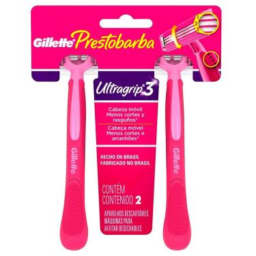 Imagem de Aparelho De Depilar Prestobarba Ultragrip 3 Feminino - 2 Unidades