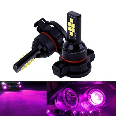 Imagem de SOCAL-LED 2x H16 5202 Lâmpada de neblina LED Avançada 3030 SMD Lâmpada DRL colorida brilhante para uso diurno, Rosa Roxo