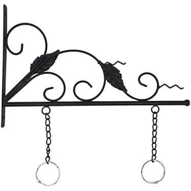 Imagem de Número de casa pendurado sinalização rolamento de metal suporte de porta indicador escritório casa ao ar livre decoração de ferro preto fácil de instalar e legível número de casa decorativo, 34,5 cm, 22 cm, atualizado1