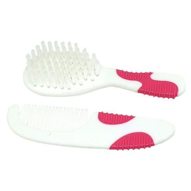 Imagem de Pente e Escova para Cabelo Soft Touch Rosa Multikids Baby - BB207